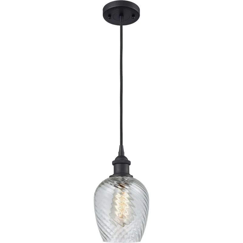 Ballston Salina LED 5 inch Matte Black Mini Pendant Ceiling Light in Black Textured, Ballston