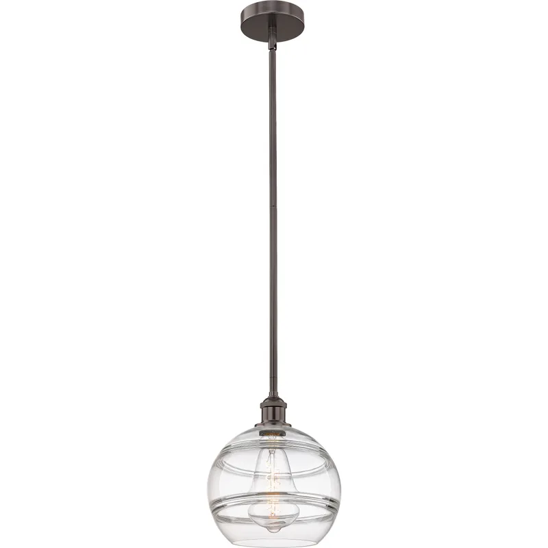 Edison Rochester 1 Light 10 inch Oil Rubbed Bronze Stem Hung Mini Pendant Ceiling Light