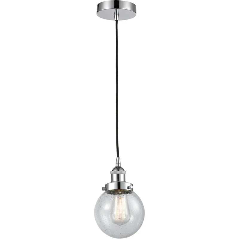 Edison Beacon LED 6 inch Polished Chrome Mini Pendant Ceiling Light