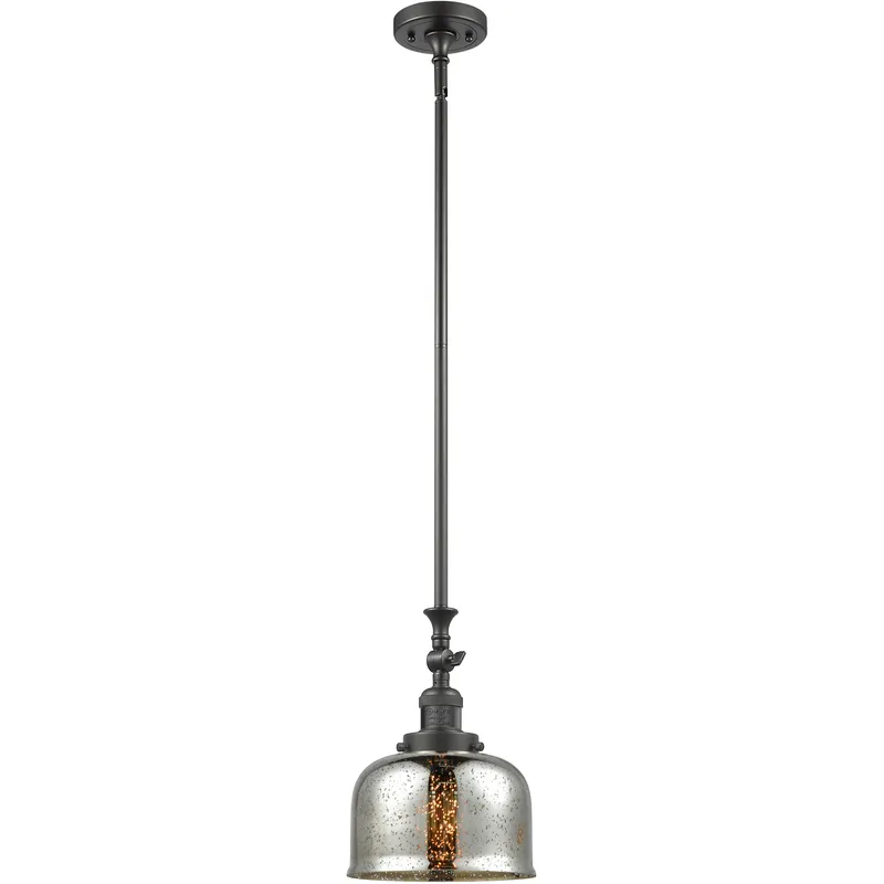 Franklin Restoration Bell 1 Light 8 inch Oil Rubbed Bronze Mini Pendant Ceiling Light in Incandescent, Silver Plated Mercury, Franklin Restoration