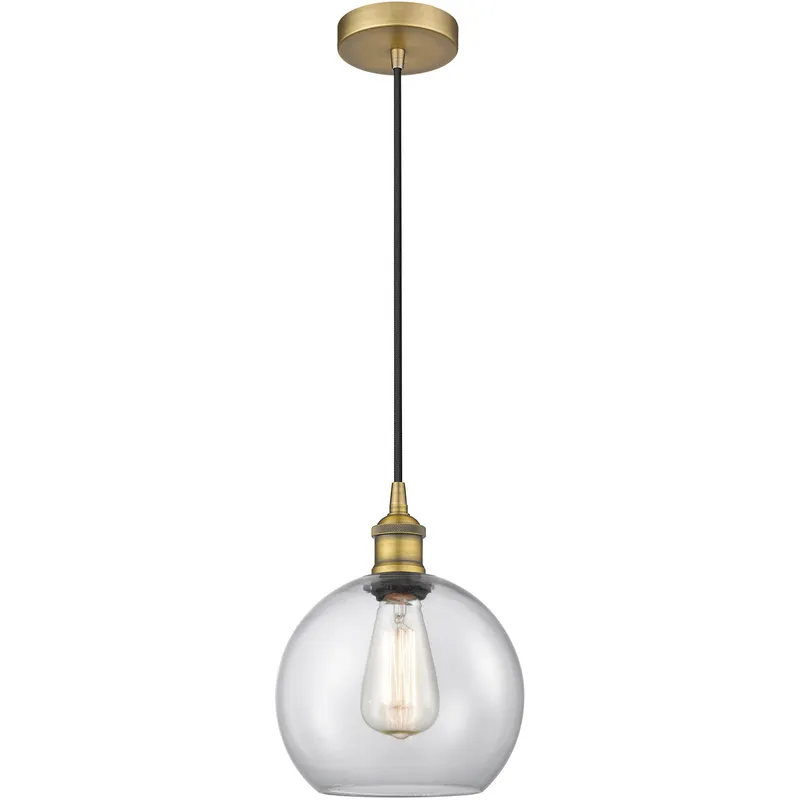 Edison Athens 1 Light 8 inch Brushed Brass Mini Pendant Ceiling Light