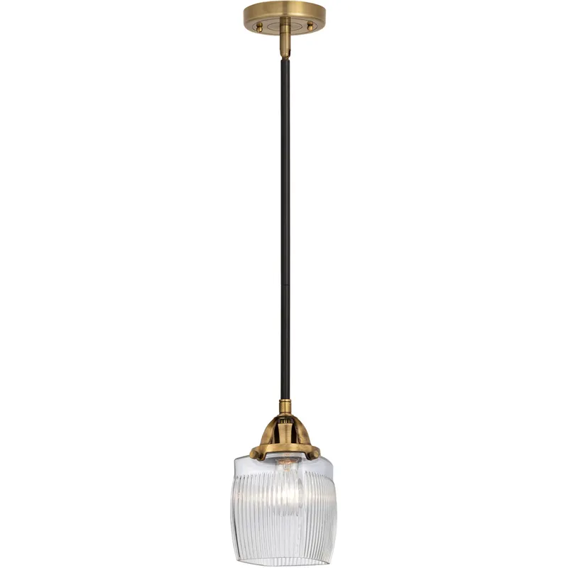Nouveau 2 Colton LED 5.5 inch Black Antique Brass Mini Pendant Ceiling Light