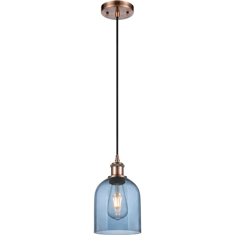 Ballston Bella 1 Light 5.5 inch Antique Copper Cord Hung Mini Pendant Ceiling Light
