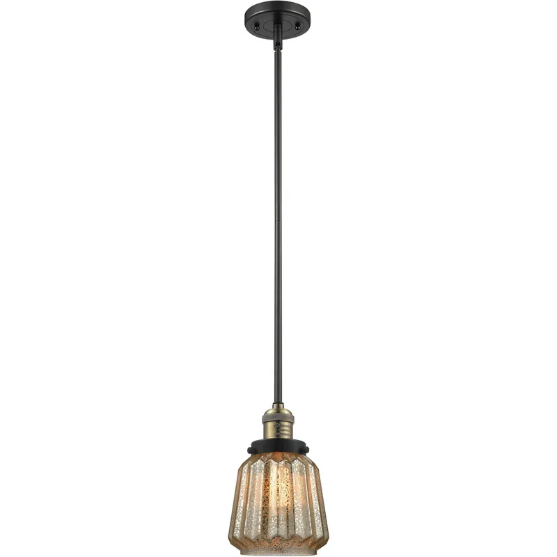 Franklin Restoration Chatham 1 Light 6 inch Black Antique Brass Mini Pendant Ceiling Light in Incandescent, Mercury, Franklin Restoration