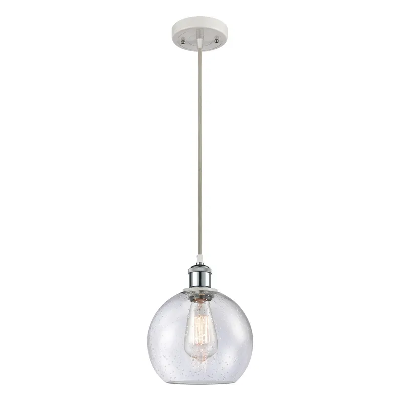 Ballston Athens 1 Light 8 inch White and Polished Chrome Mini Pendant Ceiling Light