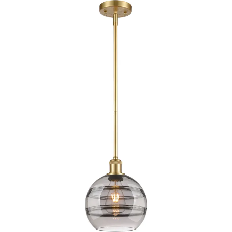 Ballston Rochester 1 Light 8 inch Satin Gold Stem Hung Mini Pendant Ceiling Light