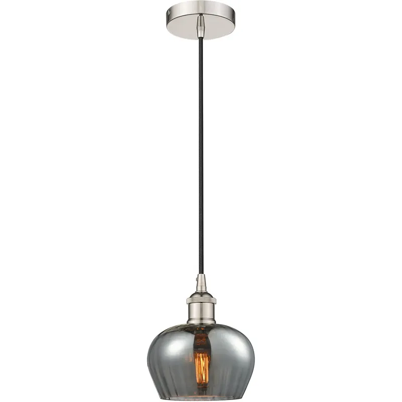 Edison Fenton LED 7 inch Polished Nickel Mini Pendant Ceiling Light