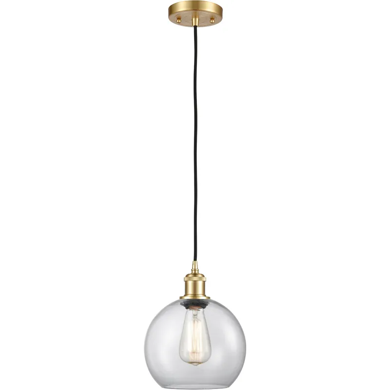 Ballston Athens 1 Light 8 inch Satin Gold Mini Pendant Ceiling Light