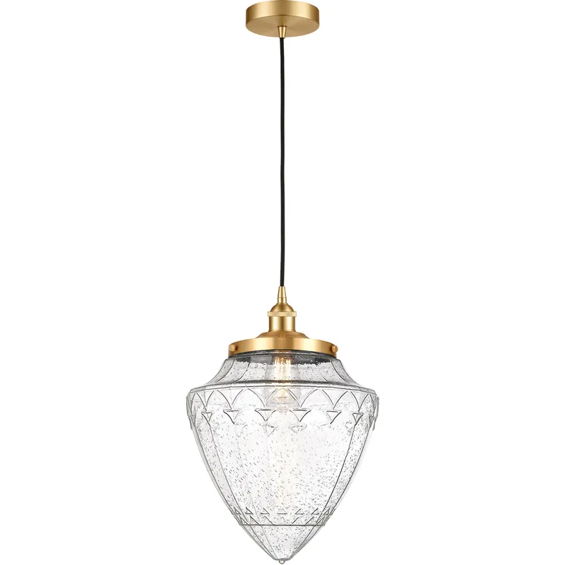 Edison Bullet 1 Light 12 inch Satin Gold Mini Pendant Ceiling Light