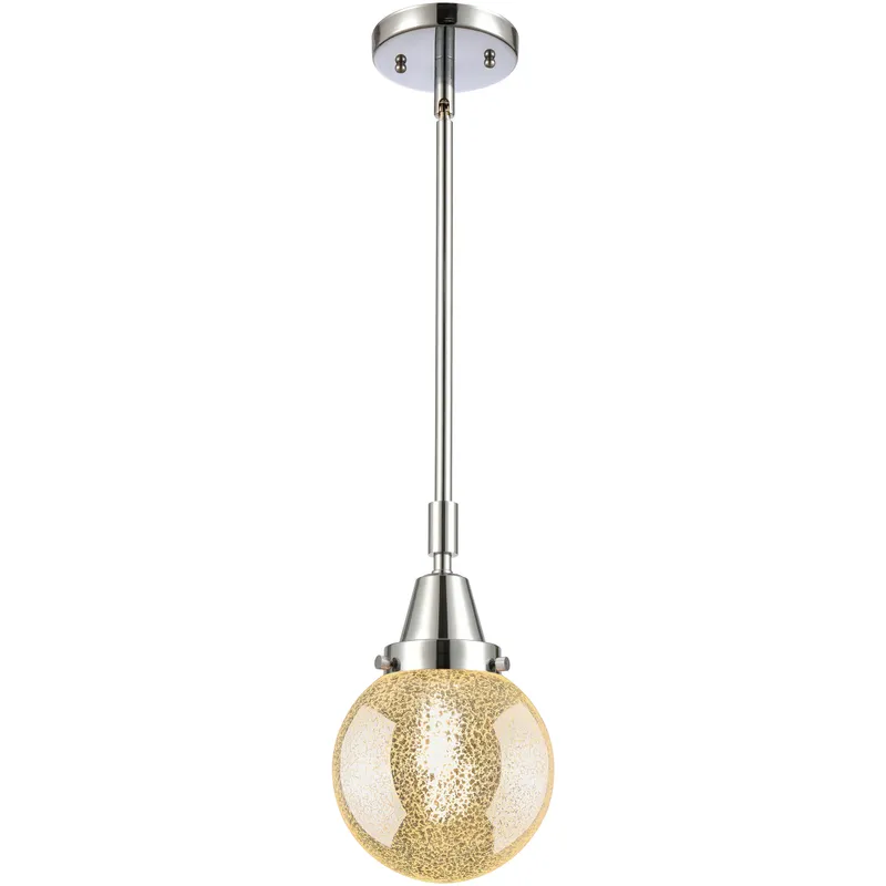 Beacon 1 Light 6 inch Polished Chrome Mini Pendant Ceiling Light in Mercury Glass