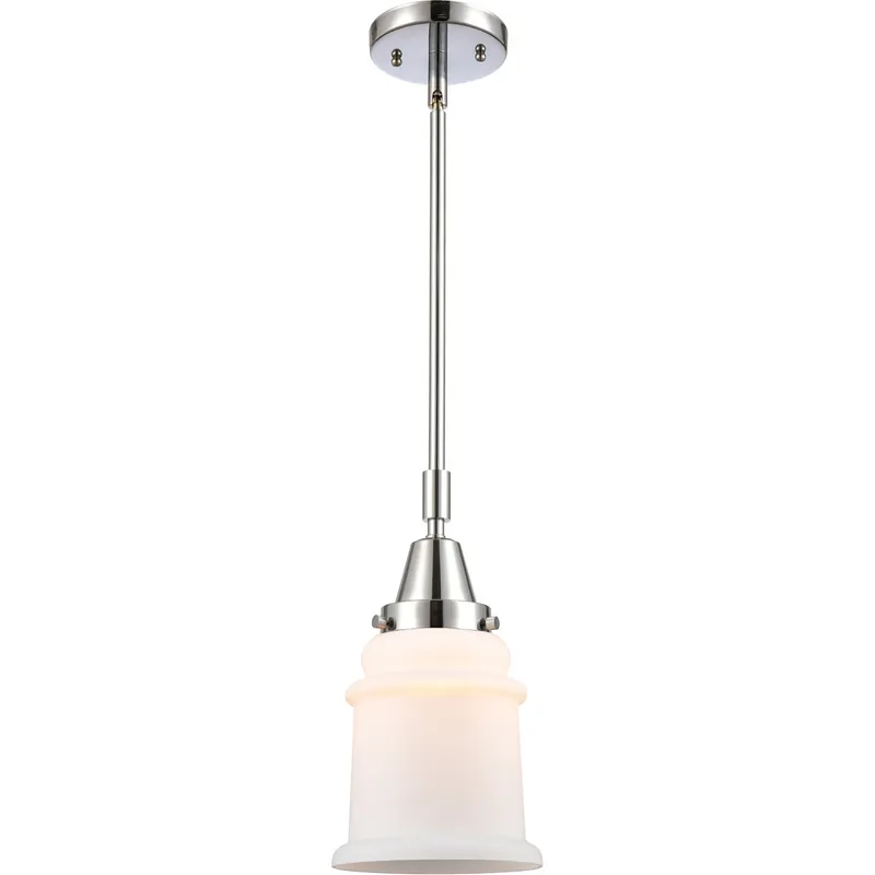 Franklin Restoration Canton LED 6.5 inch Polished Chrome Mini Pendant Ceiling Light in Matte White Glass