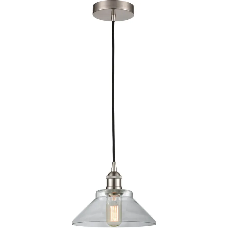 Edison Orwell LED 8 inch Brushed Satin Nickel Mini Pendant Ceiling Light