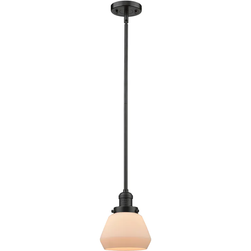 Franklin Restoration Fulton LED 7 inch Oil Rubbed Bronze Mini Pendant Ceiling Light in Matte White, Franklin Restoration