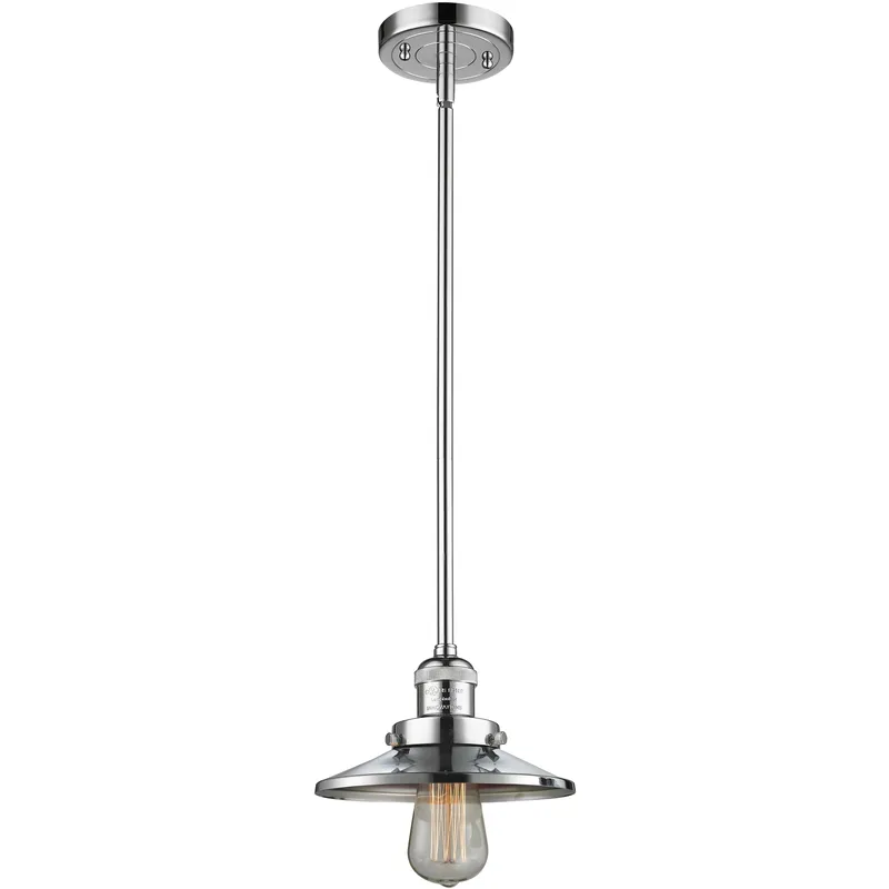 Franklin Restoration Railroad LED 8 inch Polished Chrome Mini Pendant Ceiling Light, Franklin Restoration