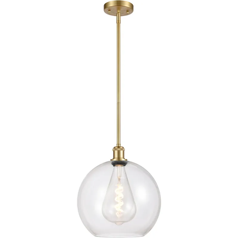 Ballston Athens 1 Light 12 inch Satin Gold Mini Pendant Ceiling Light in Clear Glass