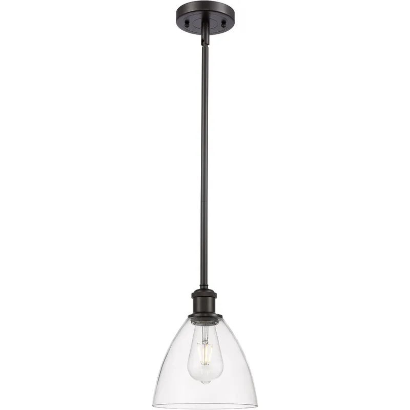 Ballston Dome LED 7.5 inch Oil Rubbed Bronze Mini Pendant Ceiling Light in Clear Glass