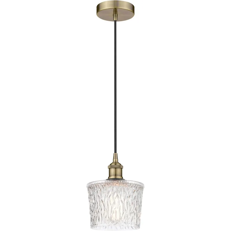 Edison Niagra LED 6.5 inch Antique Brass Mini Pendant Ceiling Light