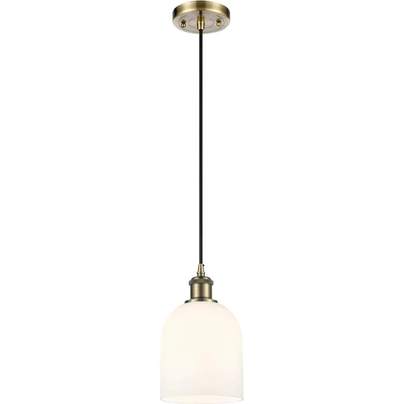 Ballston Bella 1 Light 5.5 inch Antique Brass Cord Hung Mini Pendant Ceiling Light