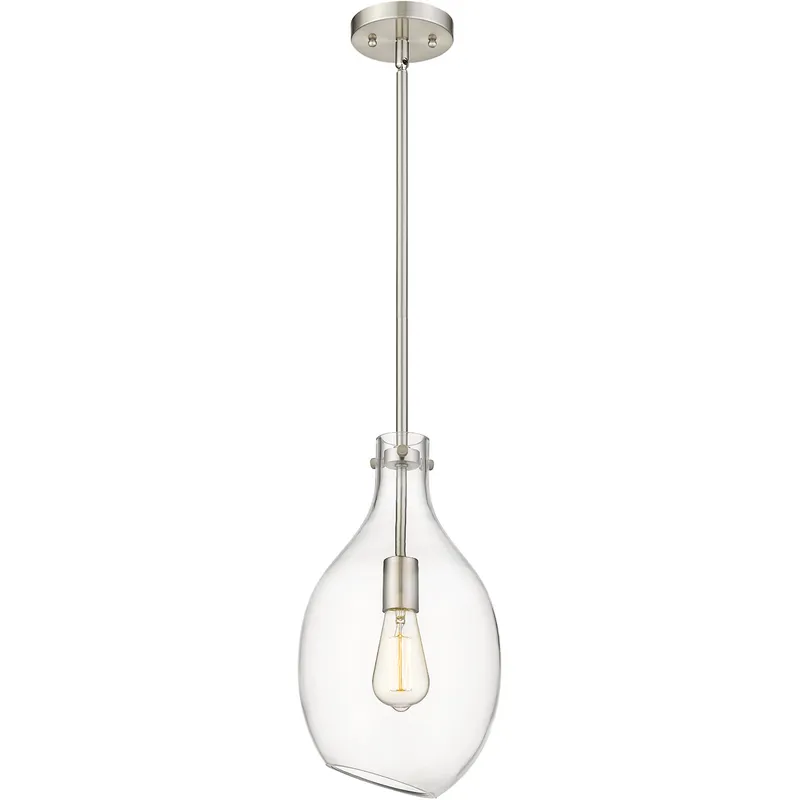 Salem 1 Light 9 inch Brushed Satin Nickel Mini Pendant Ceiling Light in Clear Glass