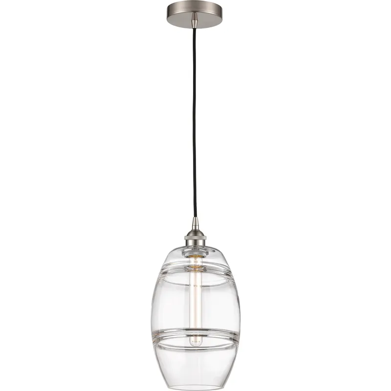 Edison Vaz 1 Light 8 inch Brushed Satin Nickel Cord Hung Mini Pendant Ceiling Light