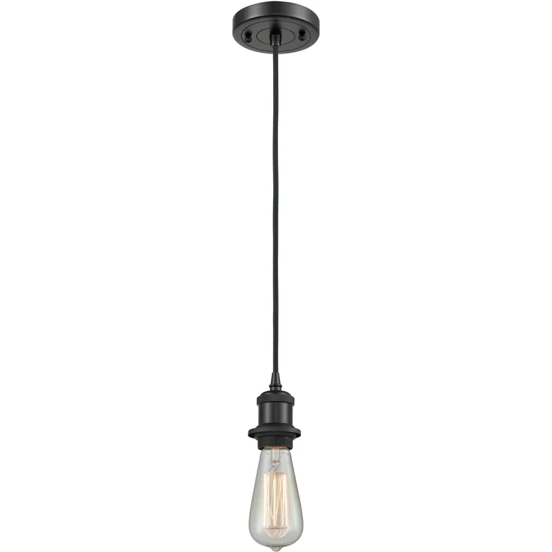 Ballston Bare Bulb 1 Light 4.5 inch Matte Black Mini Pendant Ceiling Light in Black Textured, Ballston
