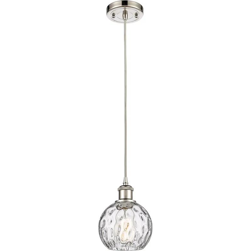 Ballston Athens Water Glass LED 6 inch Polished Nickel Mini Pendant Ceiling Light