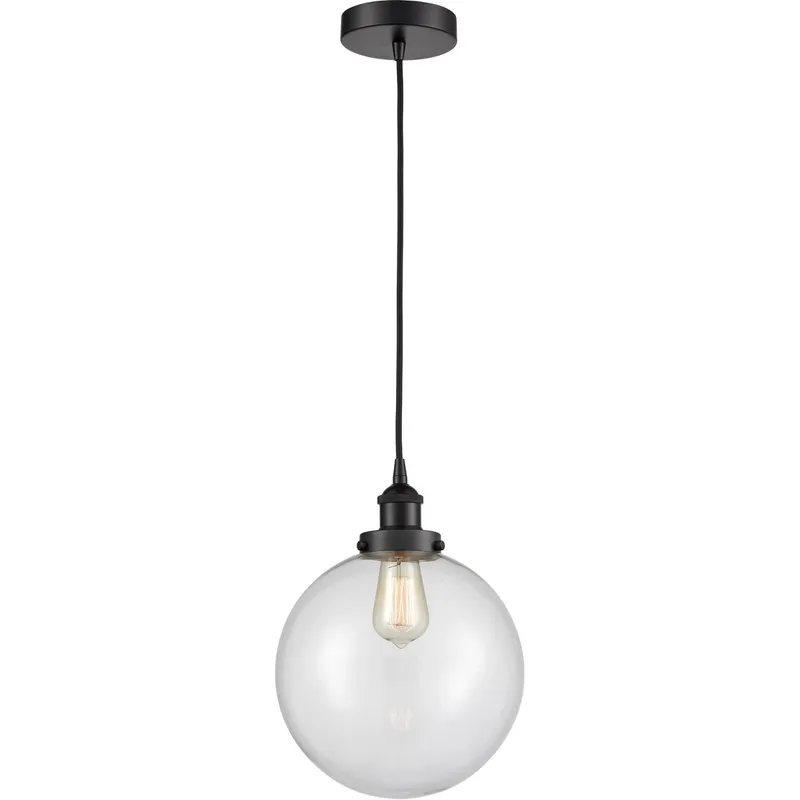 Edison Beacon LED 10 inch Matte Black Mini Pendant Ceiling Light