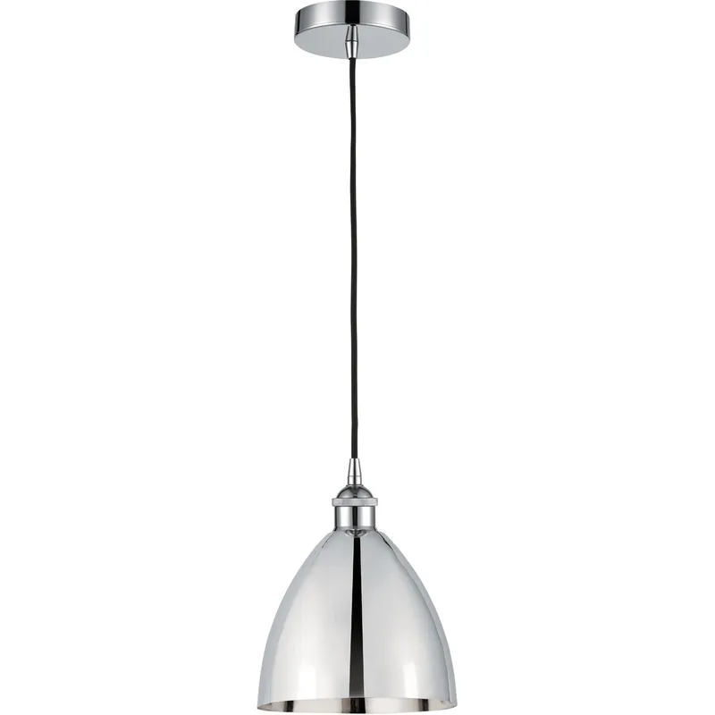 Edison Dome LED 8 inch Polished Chrome Mini Pendant Ceiling Light