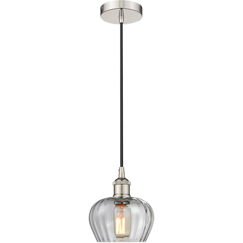 Edison Fenton LED 7 inch Polished Nickel Mini Pendant Ceiling Light