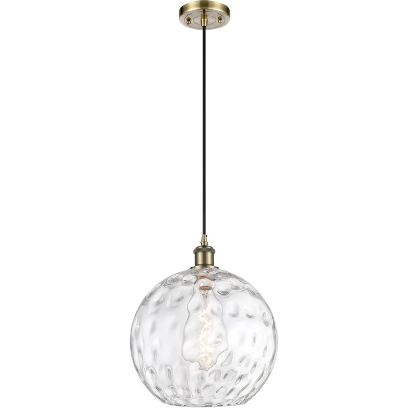 Ballston Athens Water Glass 1 Light 12 inch Antique Brass Mini Pendant Ceiling Light