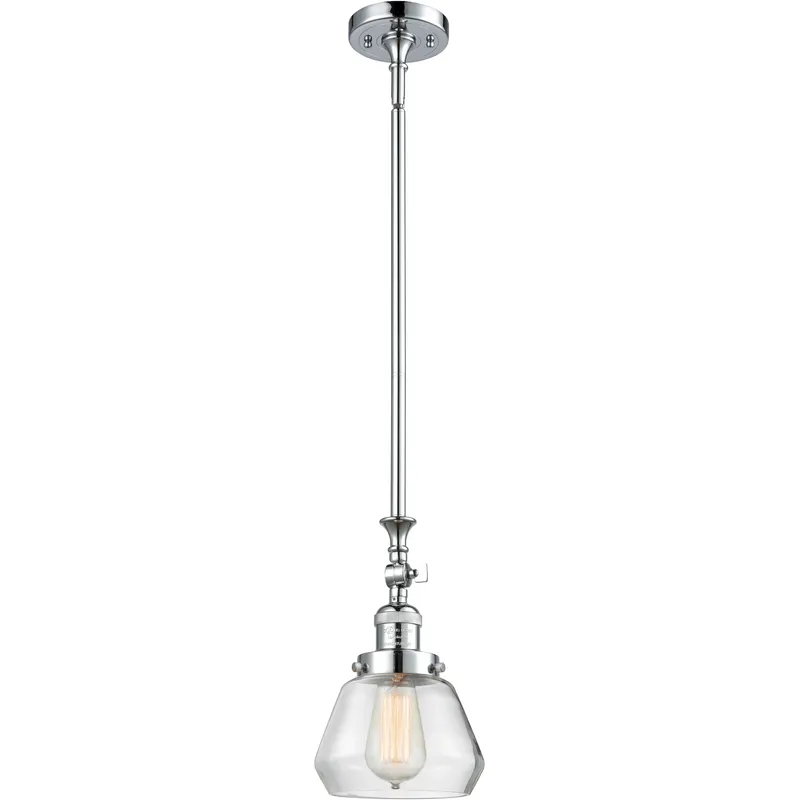 Franklin Restoration Fulton LED 7 inch Polished Chrome Mini Pendant Ceiling Light in Clear, Franklin Restoration