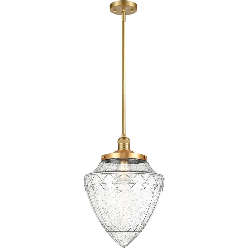 Franklin Restoration Bullet LED 12 inch Satin Gold Mini Pendant Ceiling Light in Seedy