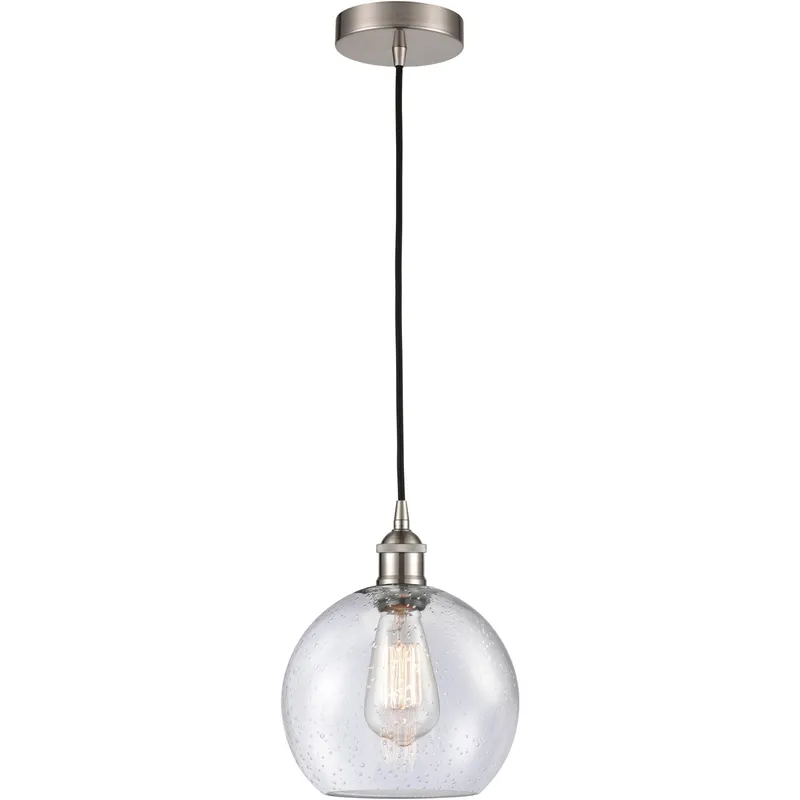 Edison Athens 1 Light 8 inch Brushed Satin Nickel Mini Pendant Ceiling Light