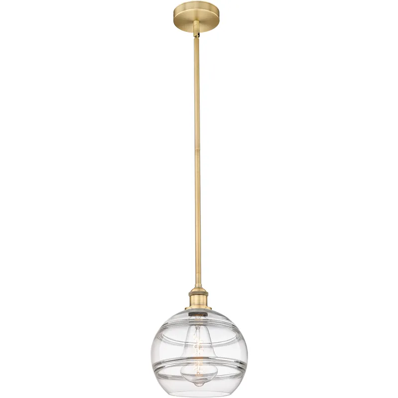 Edison Rochester 1 Light 10 inch Brushed Brass Stem Hung Mini Pendant Ceiling Light