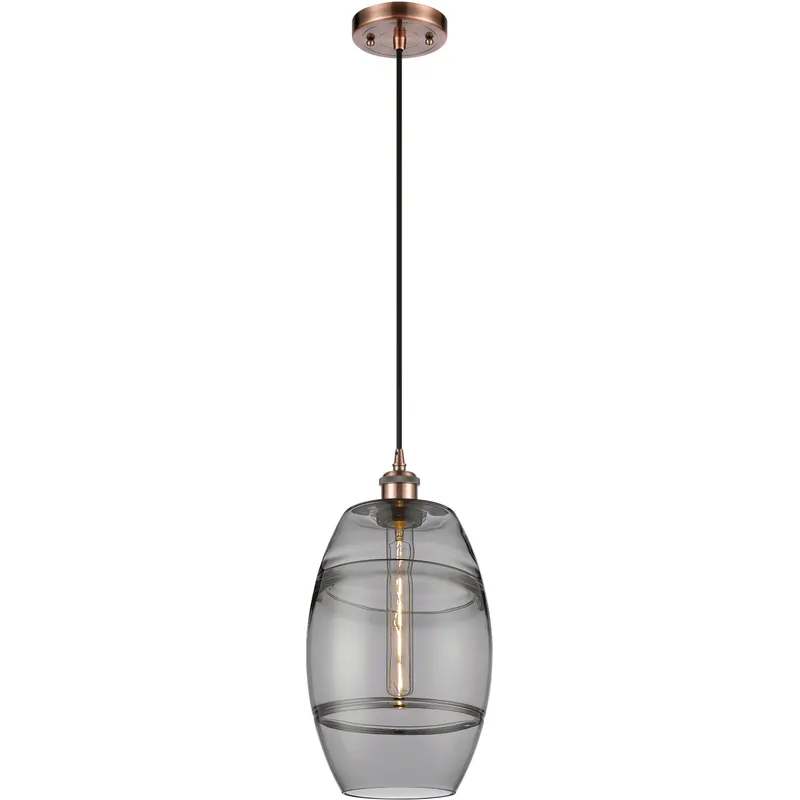 Ballston Vaz 1 Light 8 inch Antique Copper Cord Hung Mini Pendant Ceiling Light