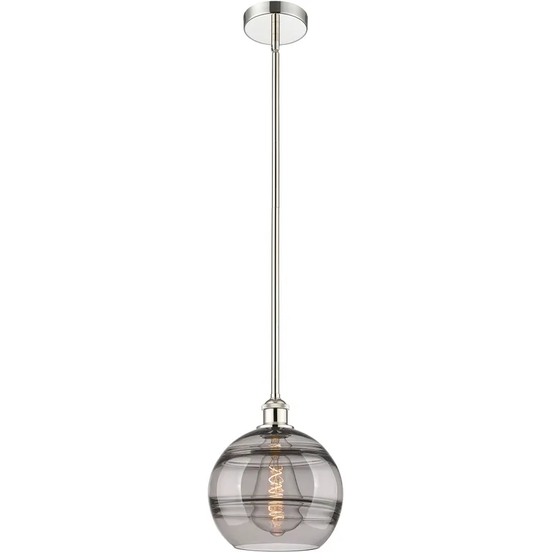 Edison Rochester 1 Light 10 inch Polished Nickel Stem Hung Mini Pendant Ceiling Light