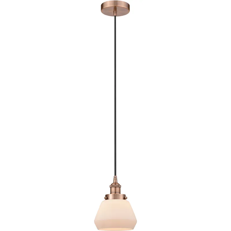 Edison Fulton LED 7 inch Antique Copper Mini Pendant Ceiling Light