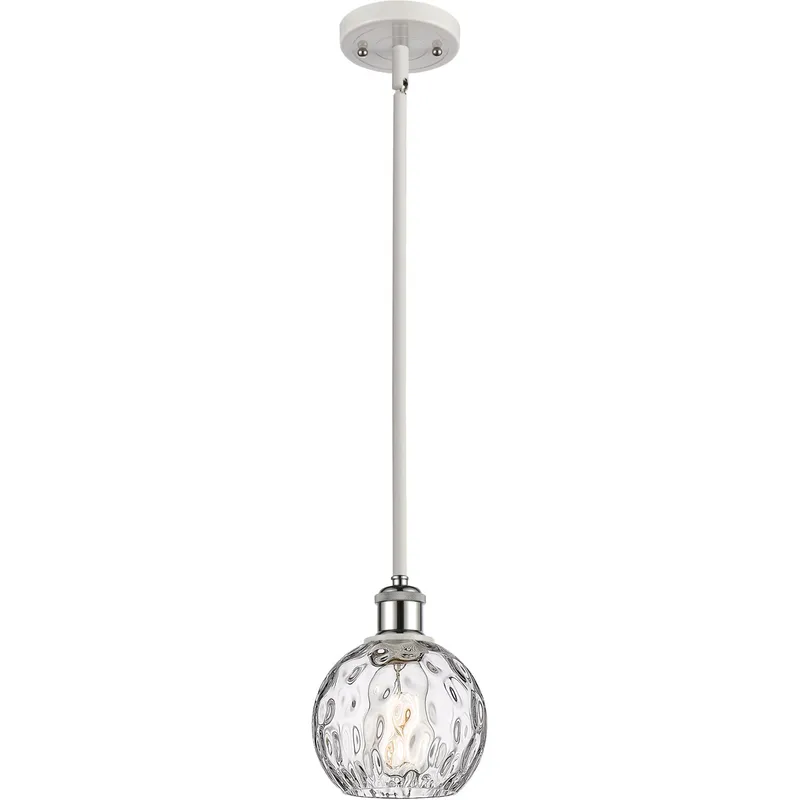 Ballston Athens Water Glass 1 Light 6 inch White and Polished Chrome Mini Pendant Ceiling Light