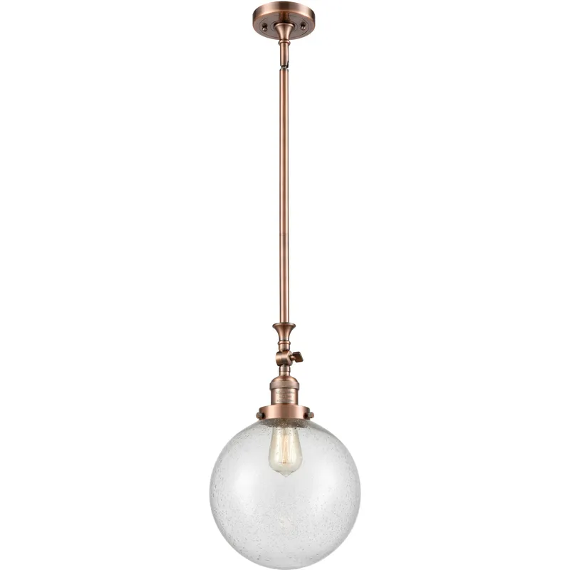 Franklin Restoration Beacon 1 Light 10 inch Antique Copper Mini Pendant Ceiling Light in Incandescent, Seedy, Franklin Restoration