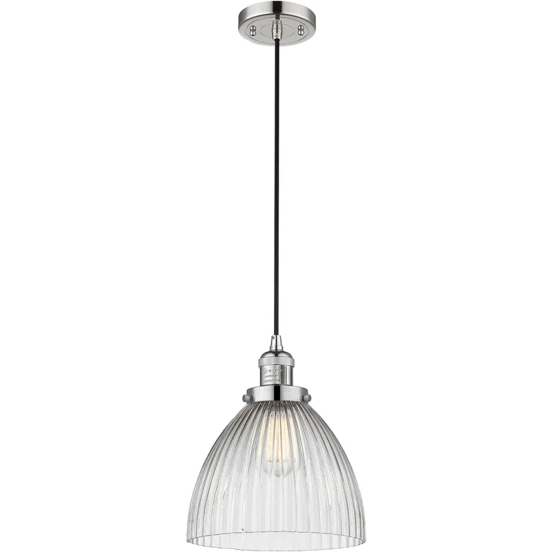 Franklin Restoration Seneca Falls LED 9.5 inch Polished Nickel Mini Pendant Ceiling Light, Franklin Restoration