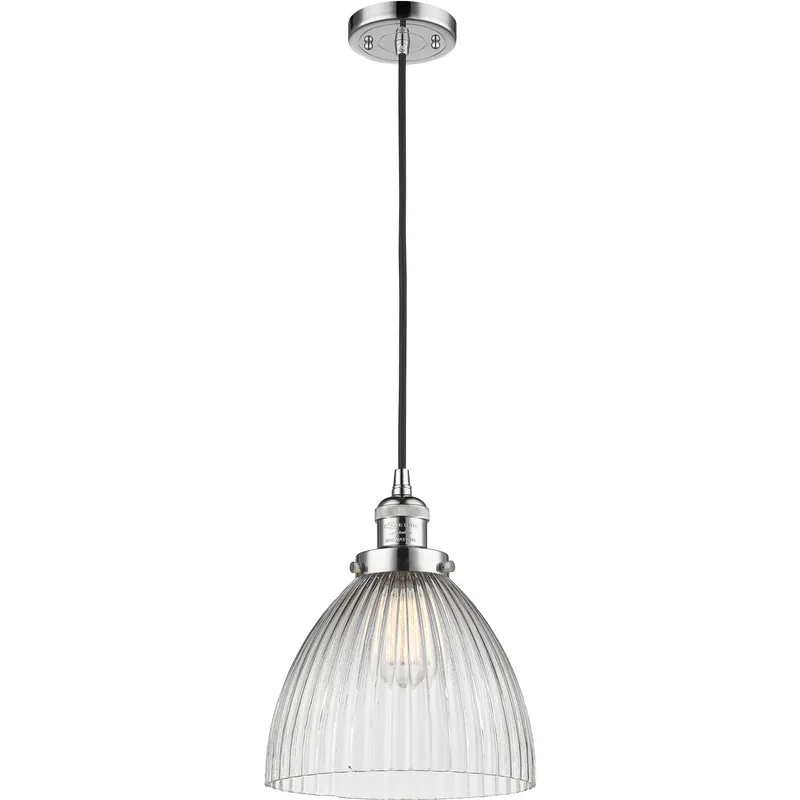 Franklin Restoration Seneca Falls LED 9.5 inch Polished Chrome Mini Pendant Ceiling Light, Franklin Restoration