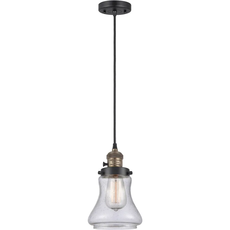 Franklin Restoration Bellmont 1 Light 6 inch Black Antique Brass Mini Pendant Ceiling Light