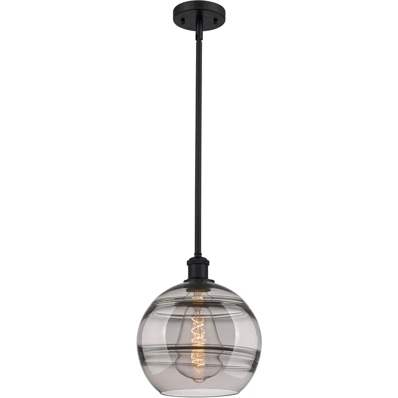 Ballston Rochester 1 Light 10 inch Matte Black Stem Hung Mini Pendant Ceiling Light