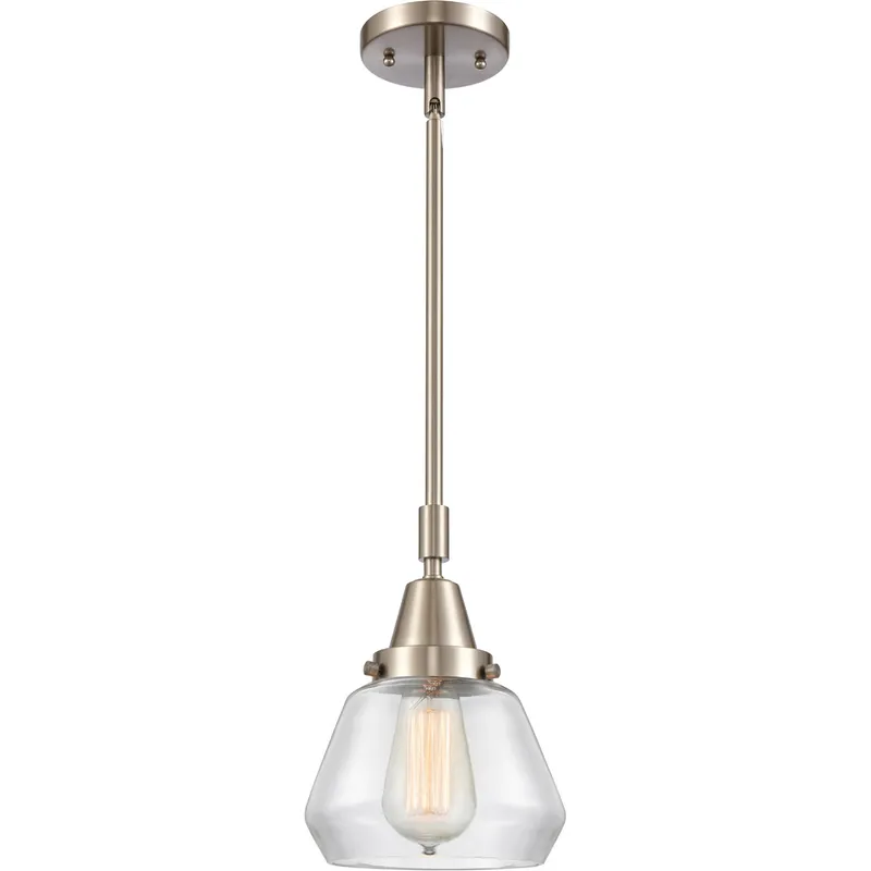 Franklin Restoration Fulton LED 7 inch Brushed Satin Nickel Mini Pendant Ceiling Light in Clear Glass