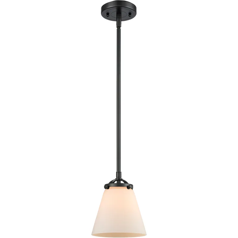 Nouveau Cone 1 Light 6.25 inch Oil Rubbed Bronze Mini Pendant Ceiling Light in Incandescent, Matte White, Nouveau