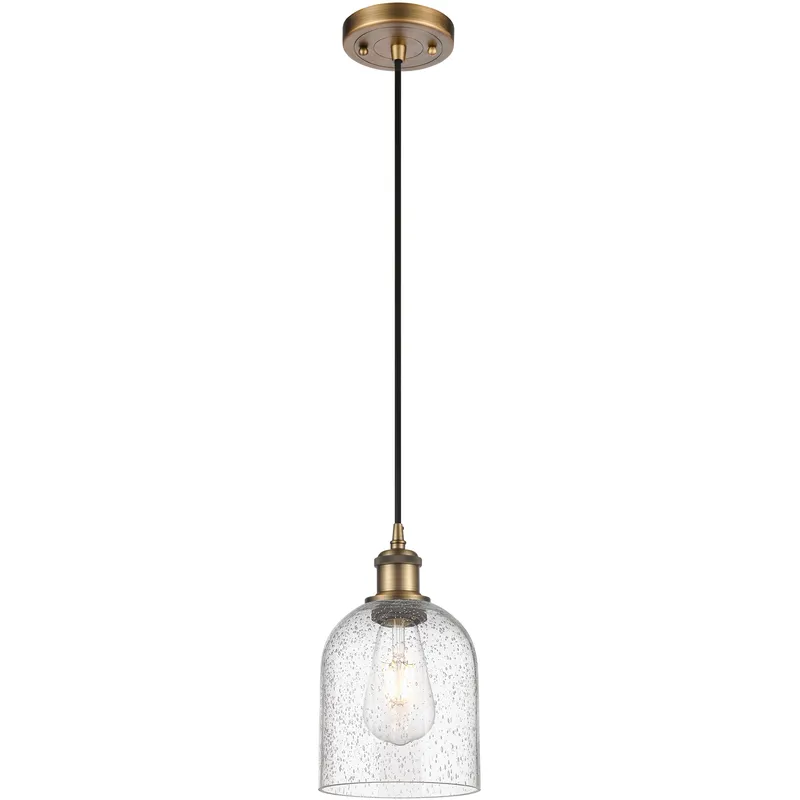 Ballston Bella 1 Light 5.5 inch Brushed Brass Cord Hung Mini Pendant Ceiling Light