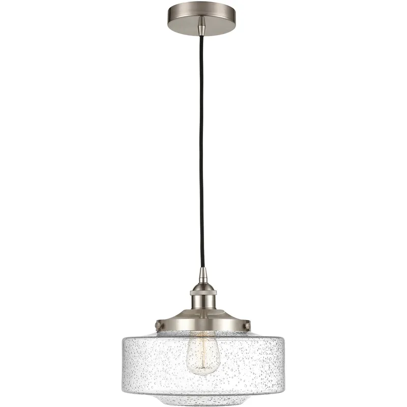 Bridgeton 1 Light 12 inch Brushed Satin Nickel Mini Pendant Ceiling Light in Seedy Glass