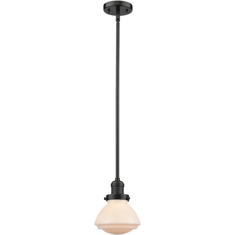 Franklin Restoration Olean LED 6.75 inch Oil Rubbed Bronze Mini Pendant Ceiling Light in Matte White, Franklin Restoration