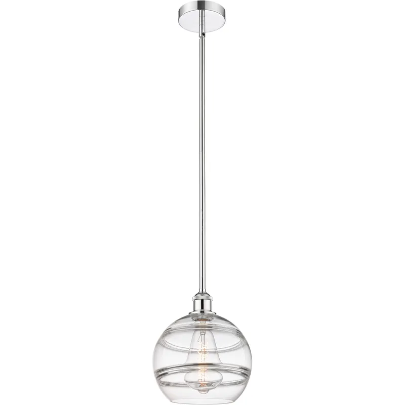 Edison Rochester 1 Light 10 inch Polished Chrome Stem Hung Mini Pendant Ceiling Light