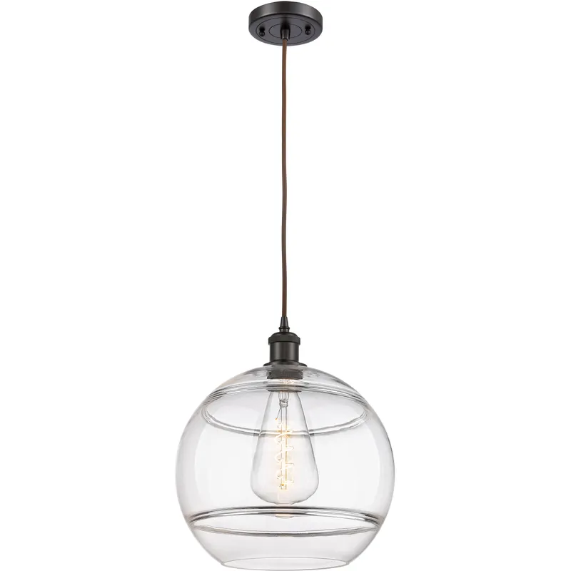 Ballston Rochester 1 Light 12 inch Oil Rubbed Bronze Cord Hung Mini Pendant Ceiling Light
